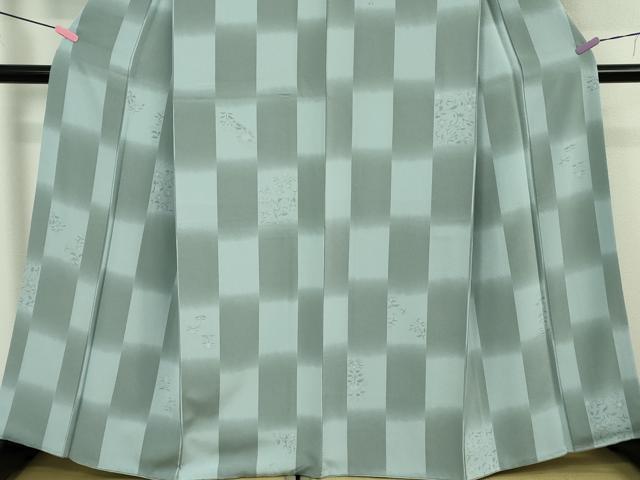 平和屋本店●極上　京都の和装業の老舗一門　千切屋　小紋　市松草花文　羽衣染　伊勢丹扱い　反端付き　逸品　DZAB5224kh6_4