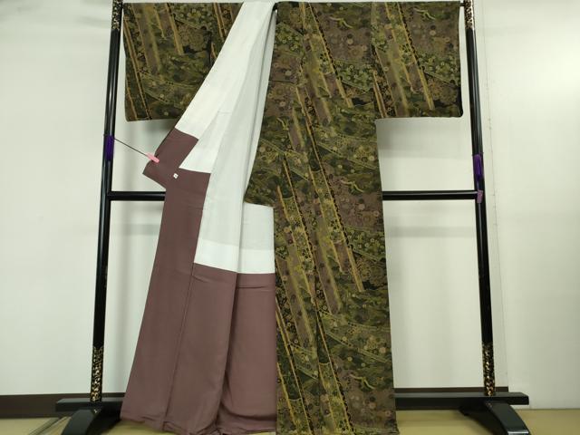 平和屋本店●極上　前田仁仙　仁仙更紗　小紋　京友禅　仁仙花布　反端付き　逸品　DZAB5240kh6 平和屋本店○極上 前田仁仙 仁仙更紗 小紋 京友禅 仁仙