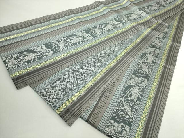 平和屋本店●極上　本場筑前博多織　両面　全通柄袋帯　鯉の滝昇り　献上　金糸　逸品　DZAB5251kh6_7