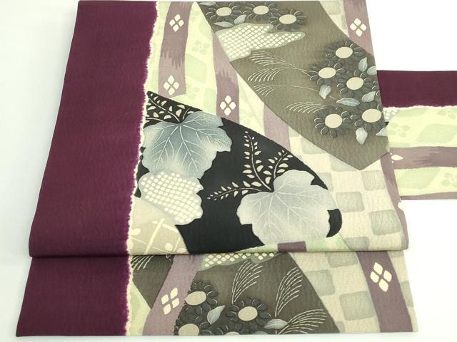平和屋着物●極上　摺型友禅　京都　多ち花　九寸名古屋帯　誰が袖花文　逸品　DZAB5325kh6