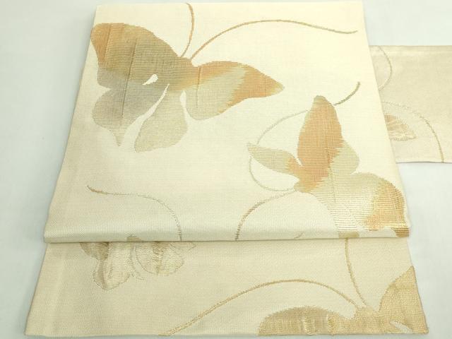 平和屋着物●極上　洛風林　工芸帯地　九寸名古屋帯　舞蝶文　金糸　逸品　DZAB5329kh6