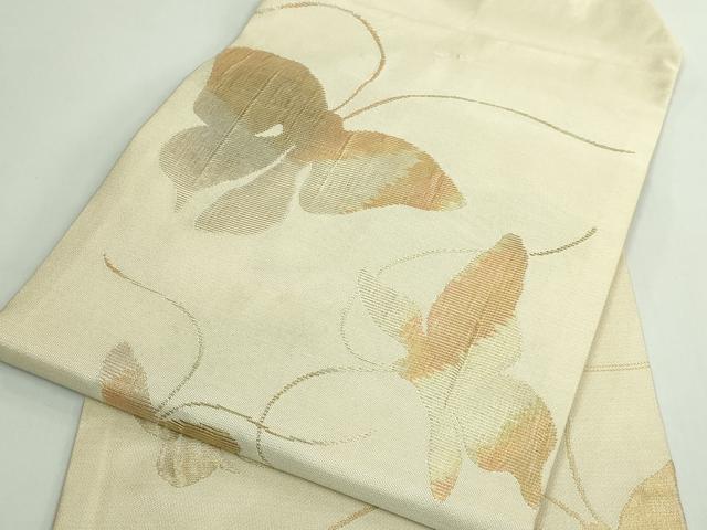 平和屋着物●極上　洛風林　工芸帯地　九寸名古屋帯　舞蝶文　金糸　逸品　DZAB5329kh6_5