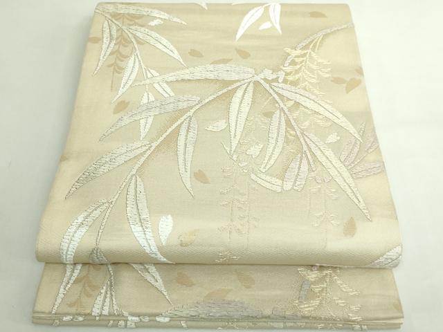 平和屋着物●極上　西陣の名門　加納幸謹製　六通柄袋帯　唐織　枝垂れ柳　金糸　逸品　DZAB5339kh6