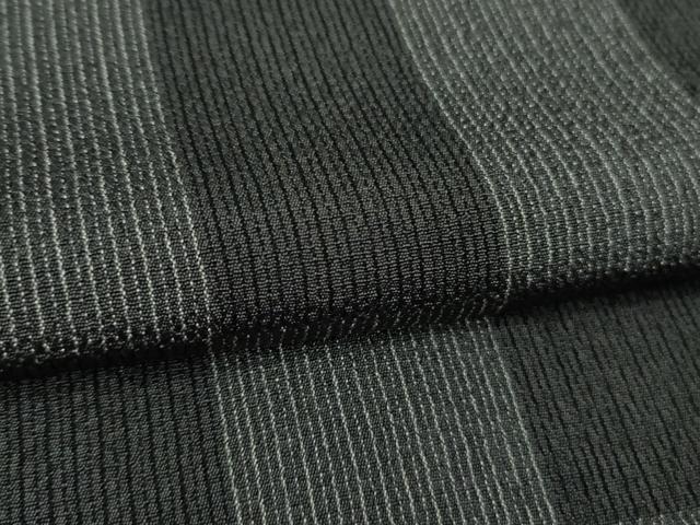 平和屋着物▽極上　本塩沢　単衣　市松文様　証紙付き　逸品　DZAB5367kh6_5
