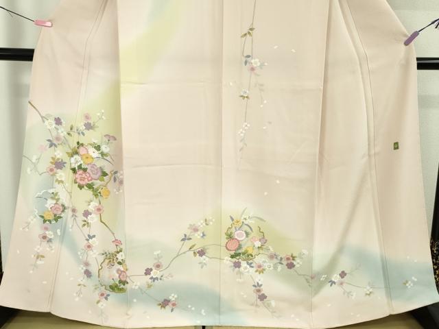 平和屋着物●極上 訪問着 友禅 作家物 雪輪花文 薄桜色地 暈し染め 逸品 未使用 DZAB5380kh6 平和屋着物●極上 訪問着 友禅 作家物 雪輪花文 薄桜色地 暈し染め 逸品 未使用 DZAB5380kh6