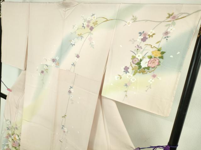 平和屋着物●極上 訪問着 友禅 作家物 雪輪花文 薄桜色地 暈し染め 逸品 未使用 DZAB5380kh6 平和屋着物●極上 訪問着 友禅 作家物 雪輪花文 薄桜色地 暈し染め 逸品 未使用 DZAB5380kh6