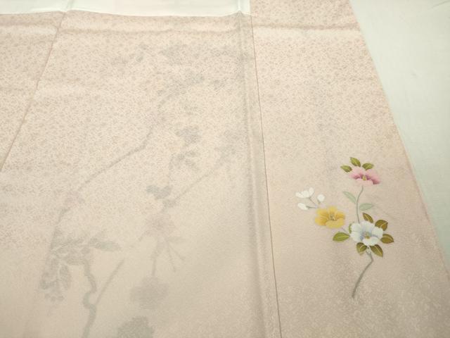 平和屋着物●極上 訪問着 友禅 作家物 雪輪花文 薄桜色地 暈し染め 逸品 未使用 DZAB5380kh6 平和屋着物●極上 訪問着 友禅 作家物 雪輪花文 薄桜色地 暈し染め 逸品 未使用 DZAB5380kh6