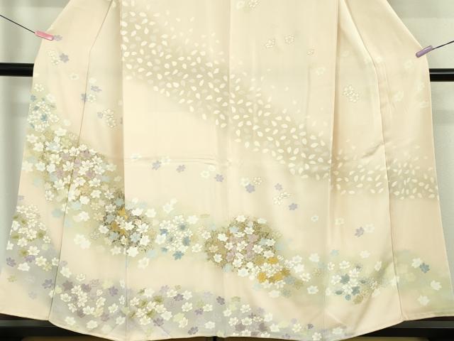 平和屋着物●極上　訪問着　駒刺繍　舞花文　失せウイ灰梅色地　暈し染め　金彩　逸品　DZAB5383kh6_3