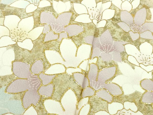 平和屋着物●極上　訪問着　駒刺繍　舞花文　失せウイ灰梅色地　暈し染め　金彩　逸品　DZAB5383kh6_5