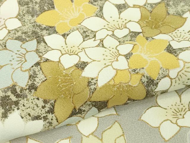 平和屋着物●極上　訪問着　駒刺繍　舞花文　失せウイ灰梅色地　暈し染め　金彩　逸品　DZAB5383kh6_6