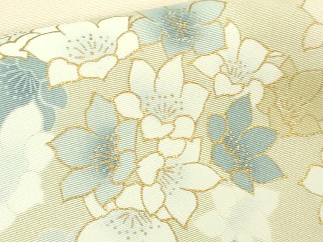 平和屋着物●極上　訪問着　駒刺繍　舞花文　失せウイ灰梅色地　暈し染め　金彩　逸品　DZAB5383kh6_7