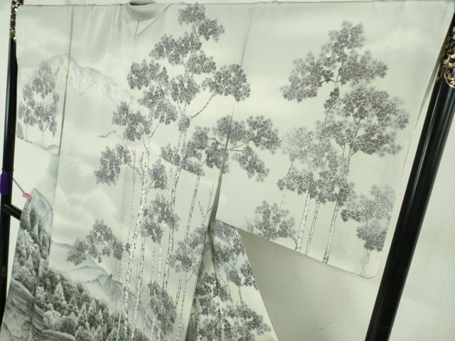 平和屋本店○極上 訪問着 手描き 白樺湖 暈し染め 逸品 DZAB5390kh6