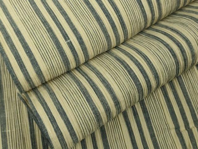 平和屋着物＊極上　夏物　本場小千谷ちぢみ　麻　縞　逸品　未使用　DZAB5396kh6