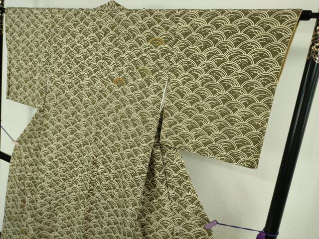 平和屋本店●極上　銀座　志ま亀　訪問着　波　青海波　鬼しぼ縮緬　たとう紙付き　逸品　DZAB5404kh6_2