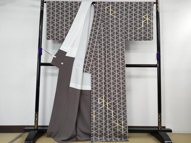 平和屋着物●極上　訪問着　網目文　紅消鼠色地　金銀彩　逸品　未使用　DZAB5445kh6_1