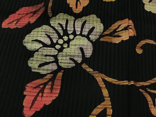 平和屋着物●極上　訪問着　花唐草文　黒地　金彩　逸品　DZAB5448kh6_5