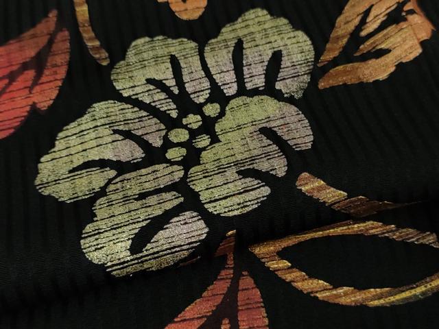 平和屋着物●極上　訪問着　花唐草文　黒地　金彩　逸品　DZAB5448kh6_6
