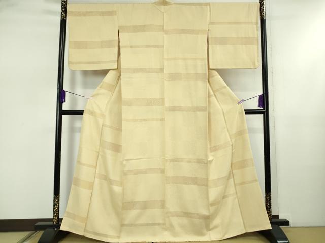平和屋着物●極上　小紋　舞桜　横段紋紗　砥粉色地　逸品　DZAB5455kh6