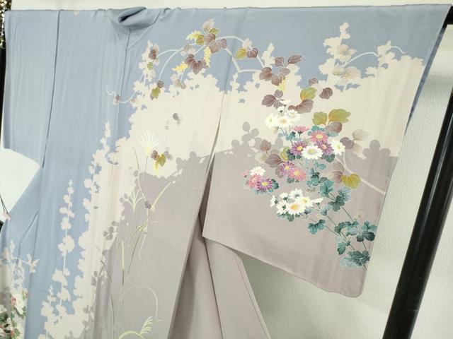 平和屋本店●極上　訪問着　友禅　作家物　草花文　逸品　未使用　DZAB5473kh6_2