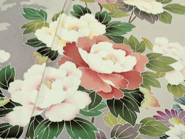 平和屋本店●極上　訪問着　友禅　作家物　草花文　逸品　未使用　DZAB5473kh6_5