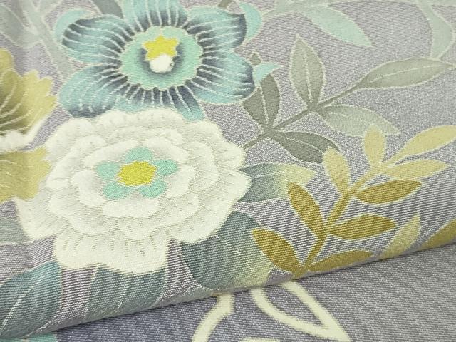 平和屋本店●極上　本加賀友禅作家　奥原一就　訪問着　草花文　半色地　ロング丈　逸品　DZAB5490kh6