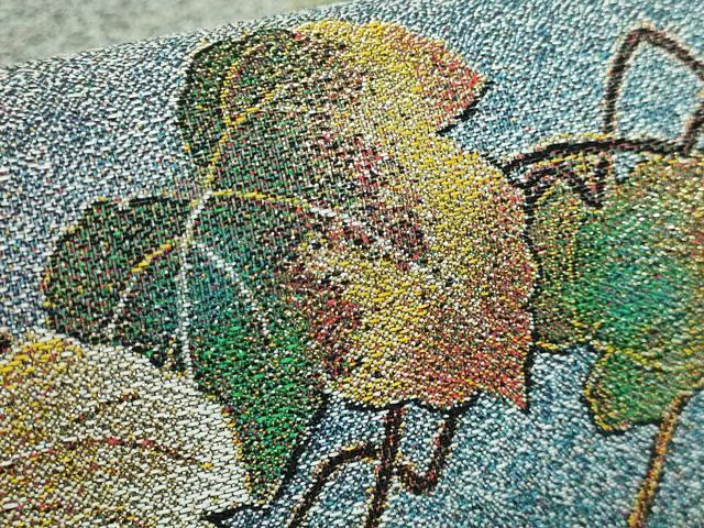 平和屋着物●極上「美しいキモノ」お馴染みのメーカー となみ織物 太鼓柄袋帯 点描織 鴛鴦 金糸 上代58万 証紙・反端付き 逸品 DZAB5503kh6_5