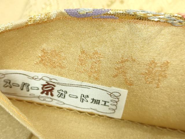 平和屋着物●極上　京都西陣　手織り一筋　おび弘謹製　太鼓柄袋帯　狩猟文　金銀糸　逸品　DZAB5553kh6_7