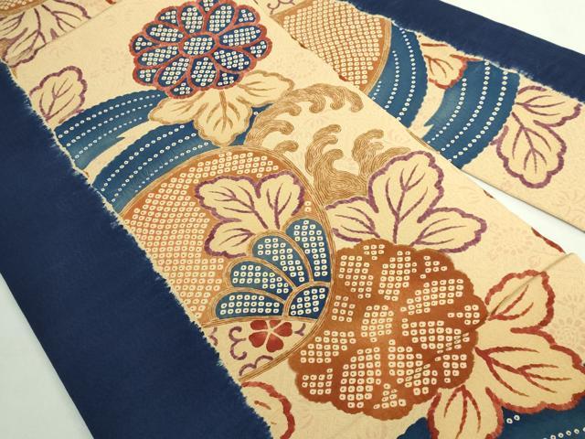平和屋着物●極上　摺型友禅　京都　多ち花　九寸名古屋帯　古微貝に菊　逸品　DZAB5581kh6_1