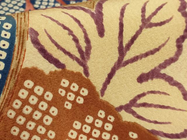 平和屋着物●極上　摺型友禅　京都　多ち花　九寸名古屋帯　古微貝に菊　逸品　DZAB5581kh6_4