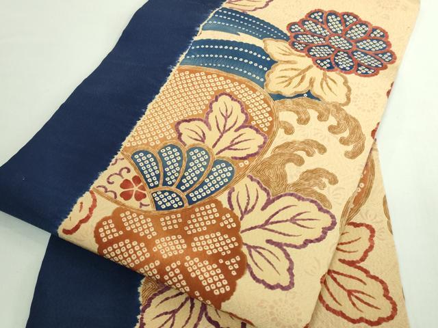 平和屋着物●極上　摺型友禅　京都　多ち花　九寸名古屋帯　古微貝に菊　逸品　DZAB5581kh6_5