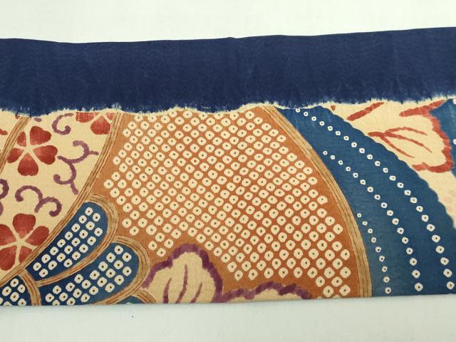平和屋着物●極上　摺型友禅　京都　多ち花　九寸名古屋帯　古微貝に菊　逸品　DZAB5581kh6_6