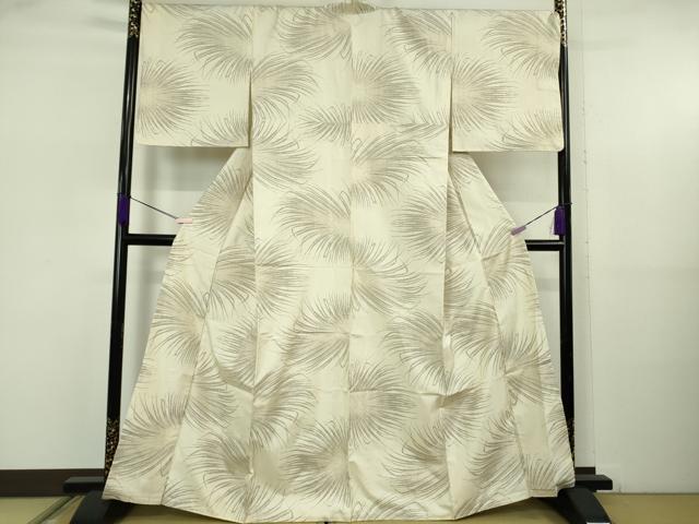 平和屋着物●極上　本場大島紬　白大島　背抜き仕立て　7マルキ　草葉文　やまと誂製　逸品　DZAB5638kh6