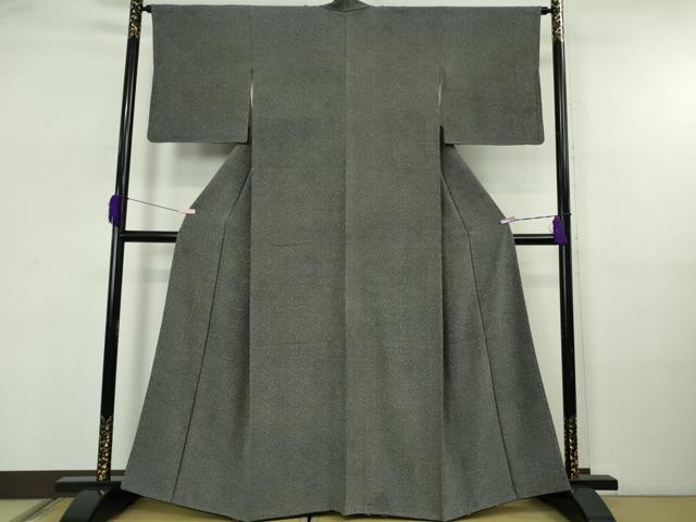 平和屋着物●極上　江戸小紋染工房　小林染芸　小林茂徳　江戸小紋　舞花文　黒×白　逸品　DZAB5662kh6_1