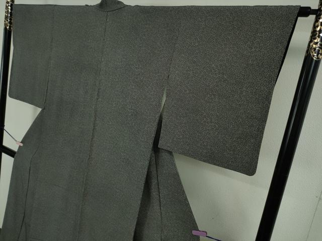 平和屋着物●極上　江戸小紋染工房　小林染芸　小林茂徳　江戸小紋　舞花文　黒×白　逸品　DZAB5662kh6_3