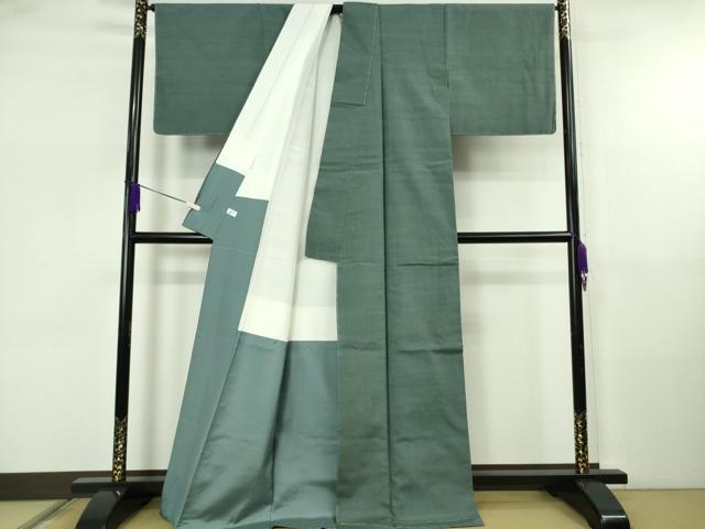 平和屋着物○極上 本場草木染結城玉紬 結織苑 色無地 御召茶色 証紙