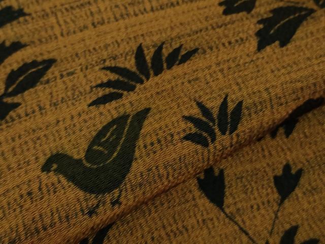 平和屋着物●極上　訪問着　作家物　型染　花鳥文　鬼しぼ縮緬　逸品　未使用　DZAB5679kh6_6