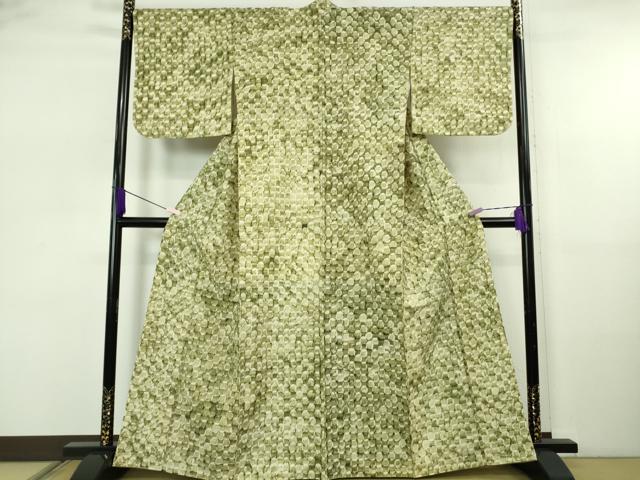 平和屋着物●極上　結城紬地　あられ小紋　作家物　逸品　未使用　DZAB5680kh6_1