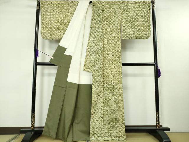 平和屋着物●極上　結城紬地　あられ小紋　作家物　逸品　未使用　DZAB5680kh6_2