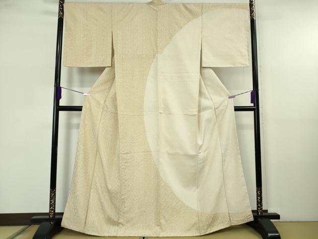 平和屋本店●極上　訪問着　紬地　刺し子　刺繍　名物裂花間道　蒸栗色地　逸品　未使用　DZAB5690kh6