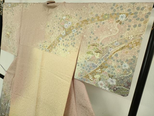平和屋本店●極上　吉乃一廉　幻の辻が花　訪問着　暈し染め　金彩　銀通し地　逸品　DZAB5697kh6_2