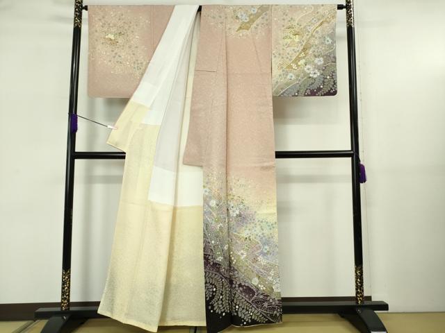 平和屋本店●極上　吉乃一廉　幻の辻が花　訪問着　暈し染め　金彩　銀通し地　逸品　DZAB5697kh6_1