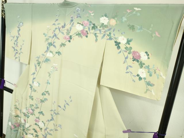 平和屋本店●極上　十日町友禅作家　岡村蒼風　訪問着　枝花文　暈し染め　逸品　DZAB5816kh6_2