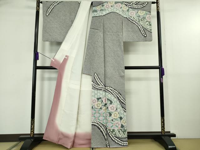 平和屋本店●極上　名門　藤娘きぬたや・総絞り　伊藤卓夫　訪問着　草花文　逸品　DZAB5824kh6_1