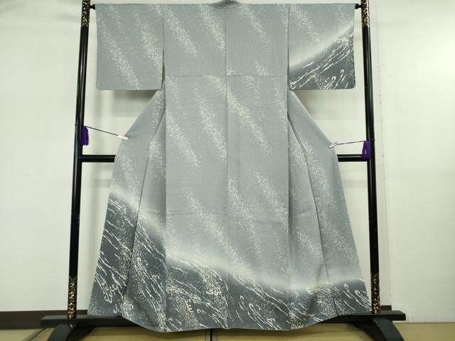 平和屋着物●極上　京の名門　友禅　染の北川　訪問着　和木沢絹　立波文　暈し染め　反端付き　逸品　未使用　DZAB5830kh6