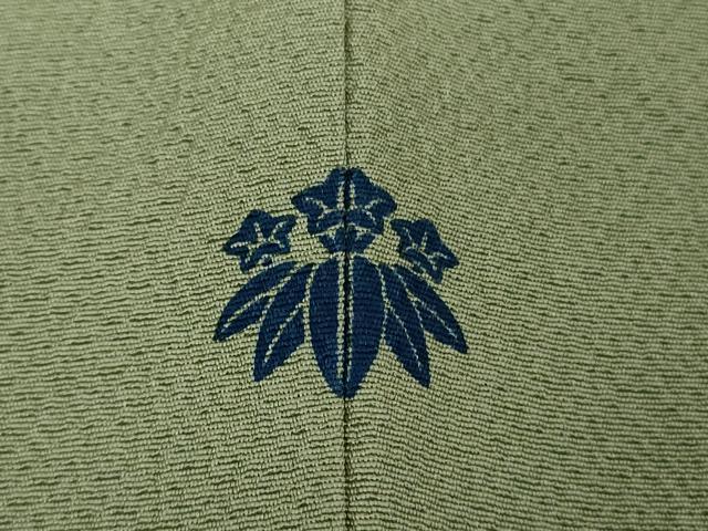 平和屋本店●極上　人間国宝　五代　田畑喜八　小紋　藍　舞桜楓文　柳茶色地　逸品　DZAB5857kh6_8