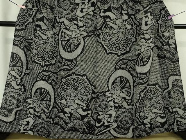 平和屋本店∴極上　夏物　浴衣　有松鳴海絞り　風神雷神　黒地　綿　逸品　DZAB5869kh6_3