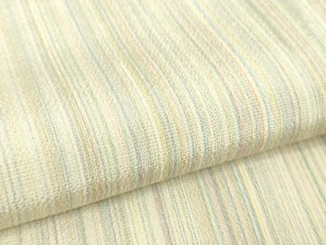 平和屋着物▽極上　本塩沢　やまだ織　200色　単衣　縞　逸品　DZAB5876kh6_6