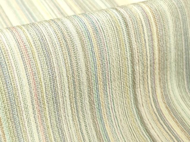 平和屋着物▽極上　本塩沢　やまだ織　200色　単衣　縞　逸品　DZAB5876kh6_7