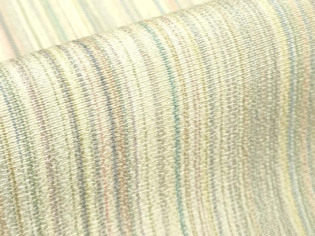 平和屋着物▽極上　本塩沢　やまだ織　200色　単衣　縞　逸品　DZAB5876kh6_8