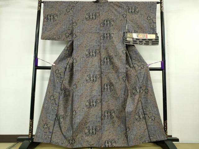 平和屋着物●極上　都喜ヱ門　本場大島紬　泥染　総絣　壁画訪人　藤絹織物謹製　さが美扱い　証紙付き　逸品　DZAB5940kh6_1